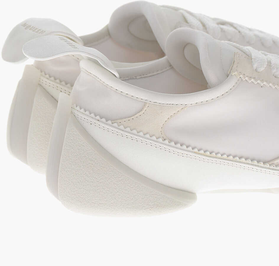 Sneakers Alexander McQueen Satin And Leather Sneakers Return With Rubber Toe White Femei (BM 19769531) 2