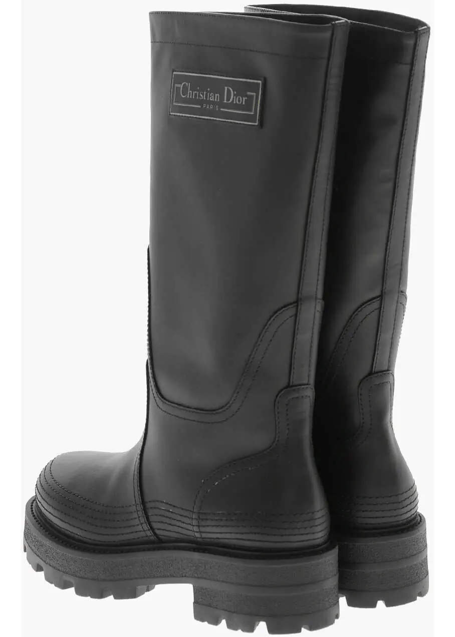 Botine Dior Leather Mid Boots D-Scots With Lug Sole Black Femei (BM 19769549) 2