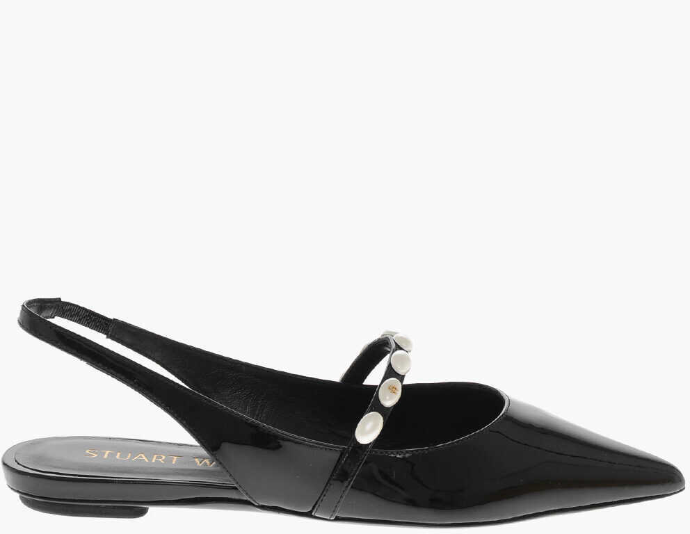 Balerini casual Stuart Weitzman Patent Leather Slingback Ballet Flats Emlia Black Femei (BM 19769552) 3