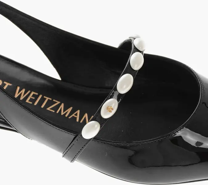 Balerini casual Stuart Weitzman Patent Leather Slingback Ballet Flats Emlia Black Femei (BM 19769552) 4