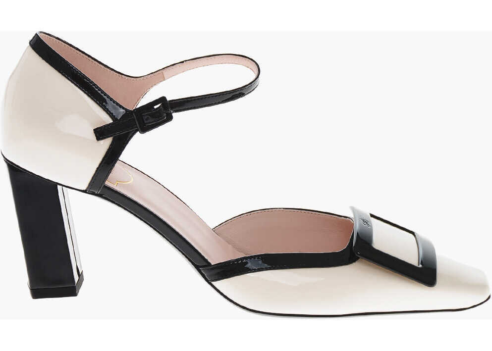 Pantofi stiletto Roger Vivier Two-Tone Patent Mary Jane Pumps Belle Vivier 8Cm Black & White Femei (BM 19769555) 3