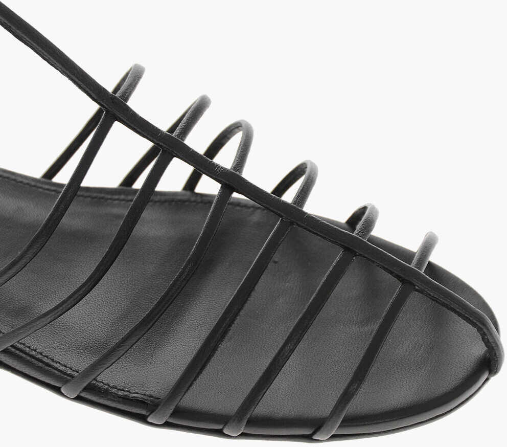 Sandale fara toc Proenza Schouler Leather Sandals Cage With Leather Sole Black Femei (BM 19769567) 4