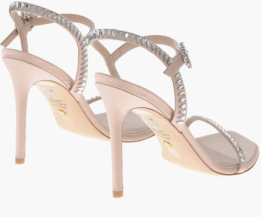 Sandale cu toc Stuart Weitzman Satin Sandals Gemcut With Crystals And 11Cm Heel Pink Femei (BM 19769573) 2