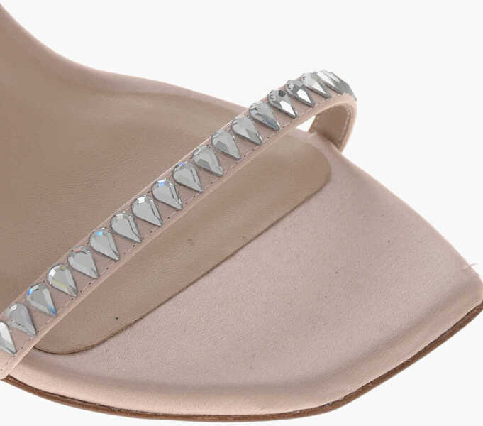 Sandale cu toc Stuart Weitzman Satin Sandals Gemcut With Crystals And 11Cm Heel Pink Femei (BM 19769573) 4