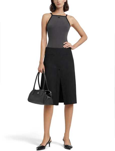 Bluze COURRGES Contrasting Tank Top CHARCOAL Femei (BM 19769981) 2