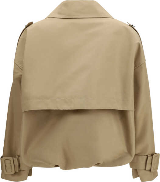 Trenciuri Pinko Short double-breasted Triscia Trench BEIGE CHANTILLY Femei (BM 19770398) 2