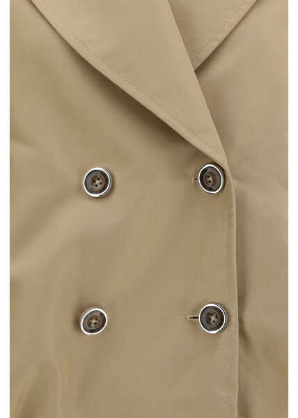 Trenciuri Pinko Short double-breasted Triscia Trench BEIGE CHANTILLY Femei (BM 19770398) 3