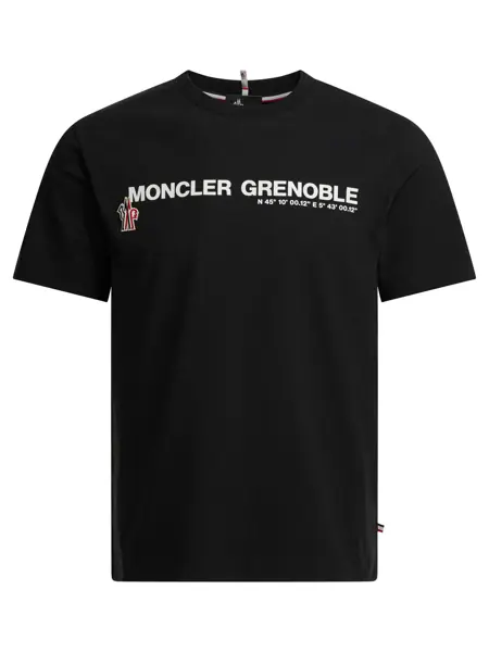 Tricouri Moncler Grenoble Crew-neck T-shirt with logo Black Barbati (BM 19770561) 1