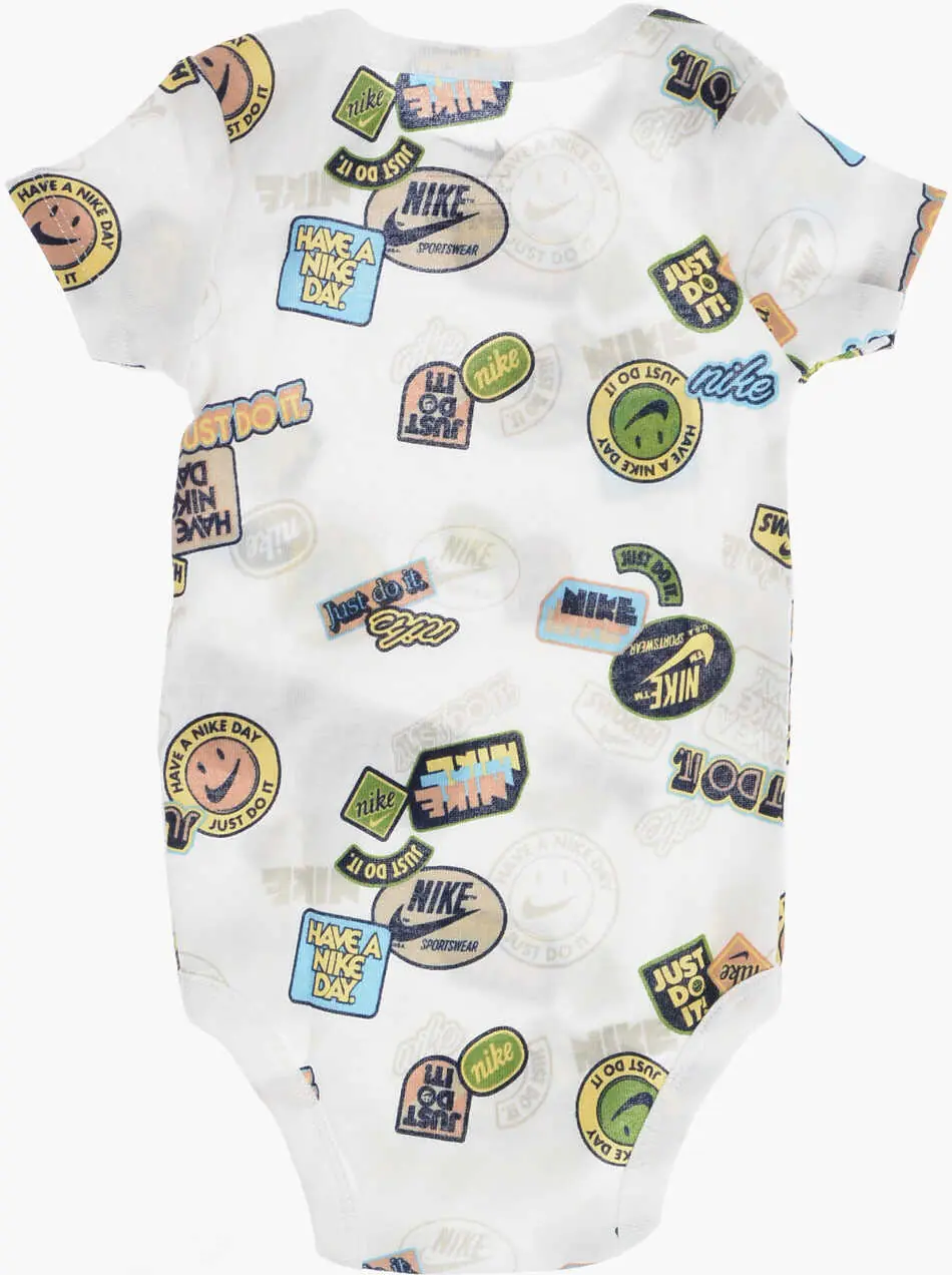 Body-uri Nike Patterned Cotton Blend Bodysuit  Hat  Socks Set Multicolor Femei (BM 19770872) 4