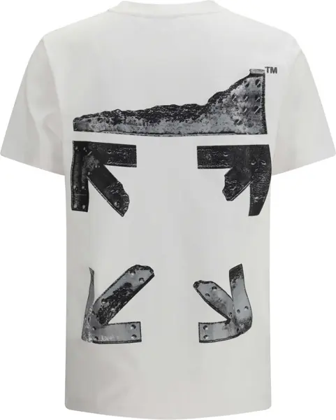 Tricouri Off-White Metal Arrow slim short-sleeve T-shirt WHITE Barbati (BM 19770887) 2