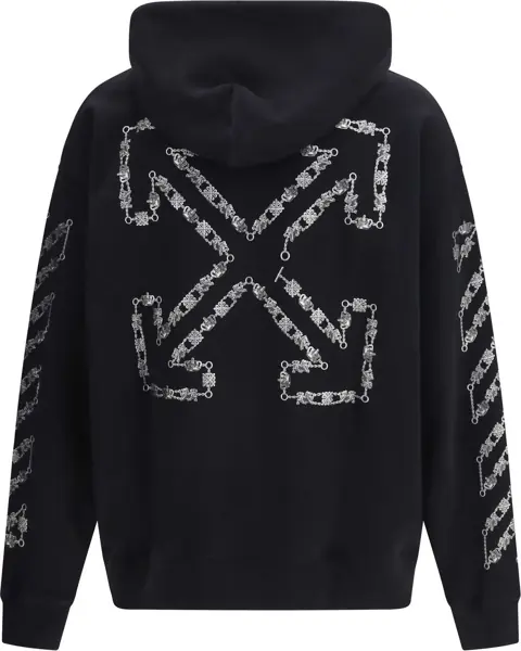 Bluze de trening Off-White Chain Araldic Arrow Skate Hoodie BLACK Barbati (BM 19770923) 2