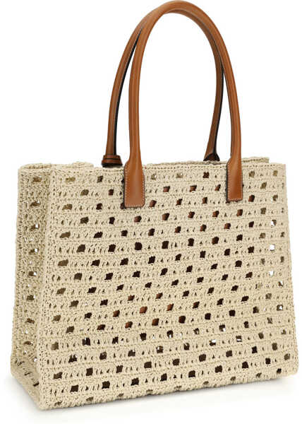 Genti de mana Versace TOTE FABRIC CALF LETAHER NATURAL AMBRER VERSACE GOLD Femei (BM 19770938) 3