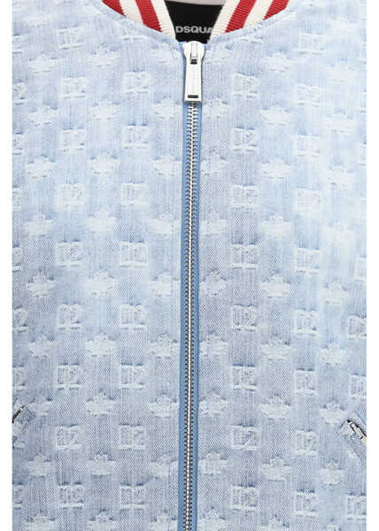 Jachete DSQUARED2 Zip-up Jacket with monogram OFF WHITE AND DENIM Barbati (BM 19770941) 3