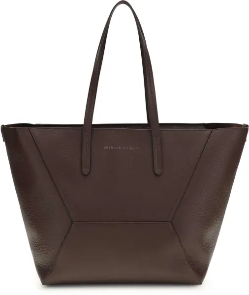 Genti de umar Brunello Cucinelli Leather Tote Bag BURGUNDY Femei (BM 19770977) 1