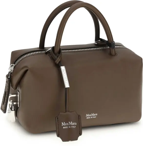 Genti de mana Max Mara Holdalls leather Handbag MARRONE SCURO Femei (BM 19770995) 2