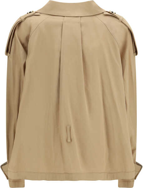 Trenciuri Pinko Tanya short Trench in cotton twill BEIGE CHANTILLY Femei (BM 19771010) 2