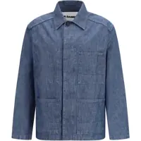 Jachete Patch-pocket chambray Overshirt Barbati