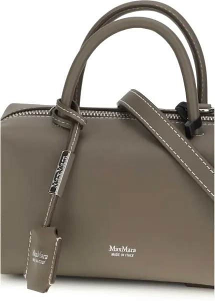 Genti de mana Max Mara Holdalls leather Handbag TORTORA Femei (BM 19771073) 4