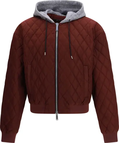 Bomber jacket DSQUARED2 Quilted hooded Bomber Jacket BORDEAUX Barbati (BM 19771109) 1