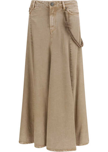Fuste Pinko Hurghada midi denim Skirt BEIGE-MACROCISTIDE Femei (BM 19771157) 1