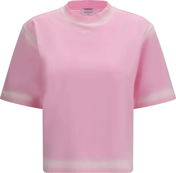 Tricouri Off-White Spray Off Stamp T-shirt SOFT PINK-WHITE Femei (BM 19771160) 1