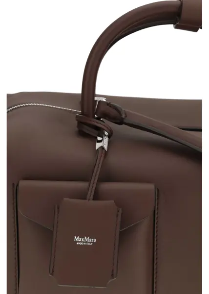 Genti de mana Max Mara Holdall Cargo leather Handbag MARRONE Femei (BM 19771193) 4