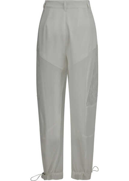Pantaloni casual Pinko Nacy Pants with lace inserts BIANCO-BIANCANEVE Femei (BM 19771226) 2