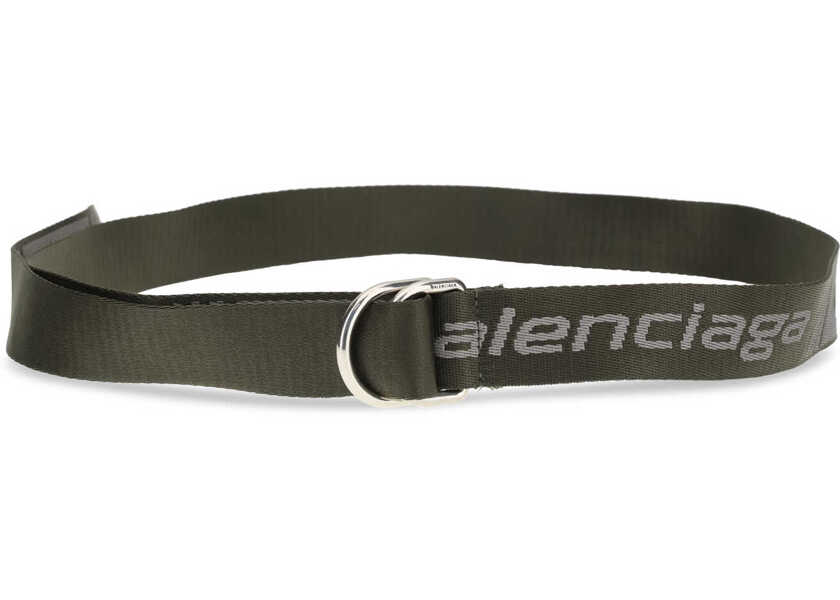 Curele Balenciaga D Ring Belt in jacquard canvas KHAKI/GREY Barbati (BM 19771232) 2