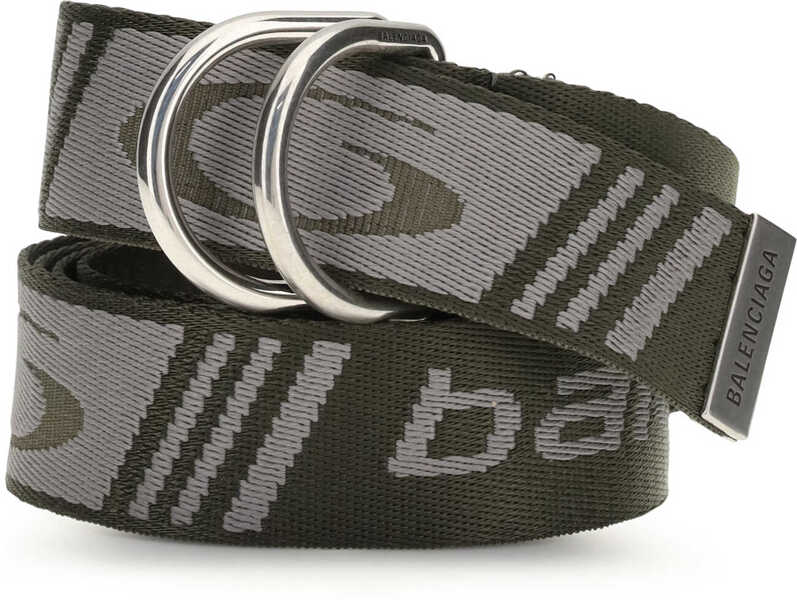 Curele Balenciaga D Ring Belt in jacquard canvas KHAKI/GREY Barbati (BM 19771232) 1