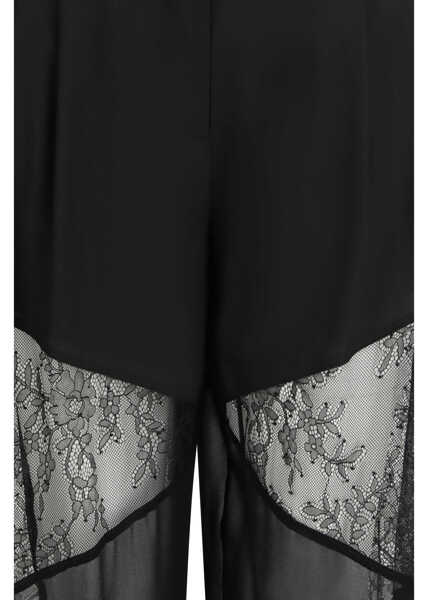 Pantaloni casual Pinko Nacy Pants with lace inserts NERO LIMOUSINE Femei (BM 19771259) 3