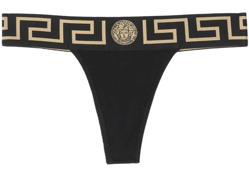 Lenjerie intima Versace Thong With Greek BLACK Femei (BM 19771715) 3