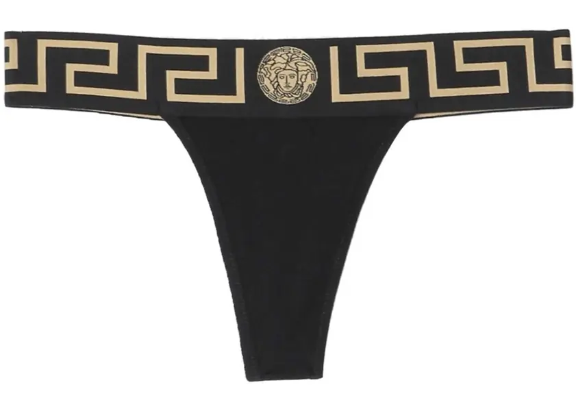 Lenjerie intima Versace Thong With Greek BLACK Femei (BM 19771715) 1