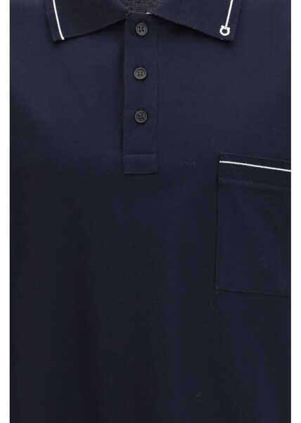Tricouri Polo Ferragamo Gancini Polo Shirt NEW NAVY/WHITE Barbati (BM 19772162) 3