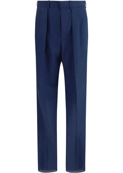 Pantaloni casual Tom Ford Pleated Pants PRUSSIAN BLUE Barbati (BM 19772171) 1