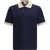Ferragamo Short-sleeve Polo Shirt NEW NAVY/SAFARI/WHITE
