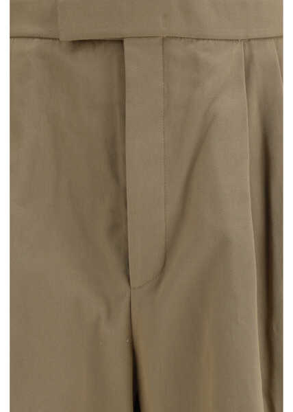 Pantaloni casual Thom Browne Cotton gabardine Pants with double pleats KHAKI Barbati (BM 19772204) 3