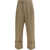 Thom Browne Cotton gabardine Pants with double pleats KHAKI