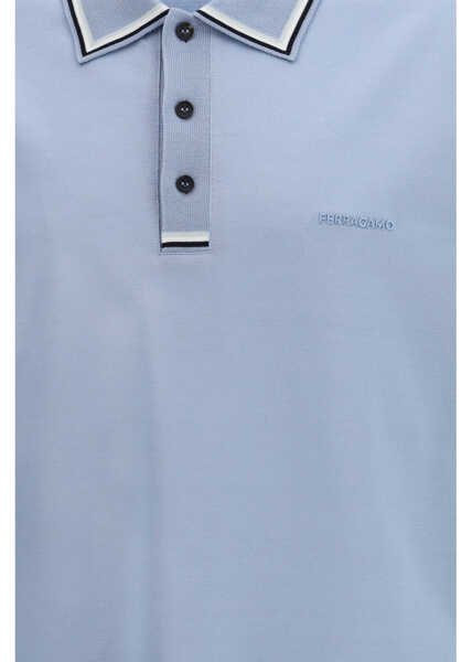 Tricouri Polo Ferragamo Cotton Polo WASHED DENIM/N.NAVY/WTE/S.BLUE Barbati (BM 19773173) 3