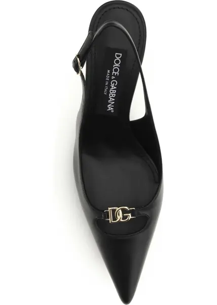 Pantofi cu toc Dolce & Gabbana Leather slingback Pumps NERO Femei (BM 19773185) 4