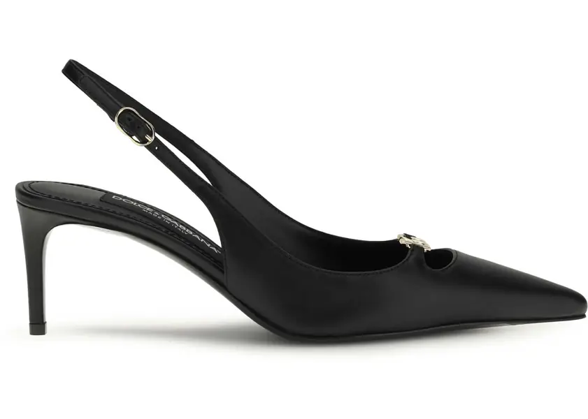 Pantofi cu toc Dolce & Gabbana Leather slingback Pumps NERO Femei (BM 19773185) 1