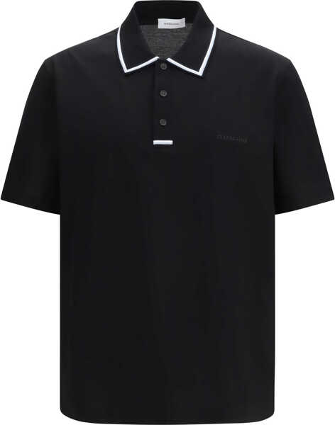 Tricouri Polo Ferragamo Stripe-detail Polo Shirt BLK/W.DENIM/WHT/N.NAVY Barbati (BM 19773215) 1
