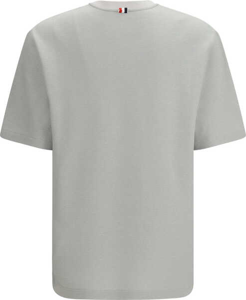 Tricouri Thom Browne Short-sleeve cotton-linen T-shirt PALE GREY Barbati (BM 19773257) 2