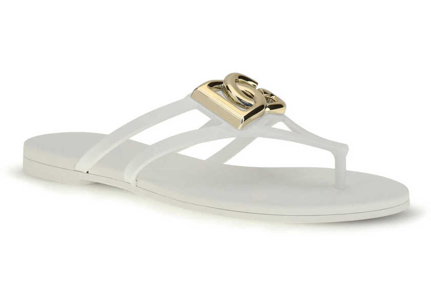 Sandale Dolce & Gabbana Logo rubber Sandals BIANCO Femei (BM 19773314) 2