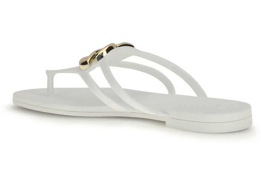 Sandale Dolce & Gabbana Logo rubber Sandals BIANCO Femei (BM 19773314) 3