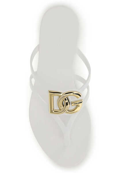 Sandale Dolce & Gabbana Logo rubber Sandals BIANCO Femei (BM 19773314) 4