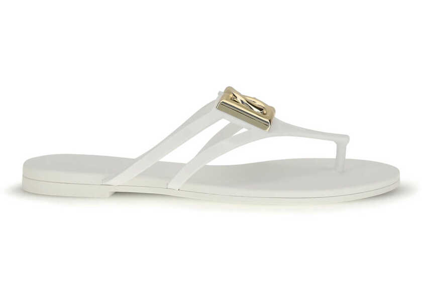 Sandale Dolce & Gabbana Logo rubber Sandals BIANCO Femei (BM 19773314) 1