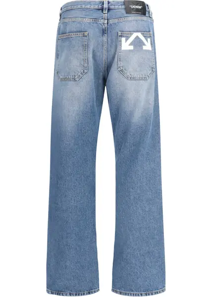 Blugi Off-White Half Arrow slim relaxed Jeans LIGHT MEDIUM BLUE Barbati (BM 19773353) 2