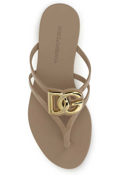 Sandale Dolce & Gabbana Logo rubber Sandals CIPRIA/ORO Femei (BM 19773395) 4