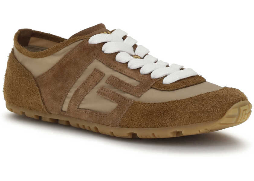 Sneakers Balmain Leather Racer Sneakers BEIGE Femei (BM 19773434) 2