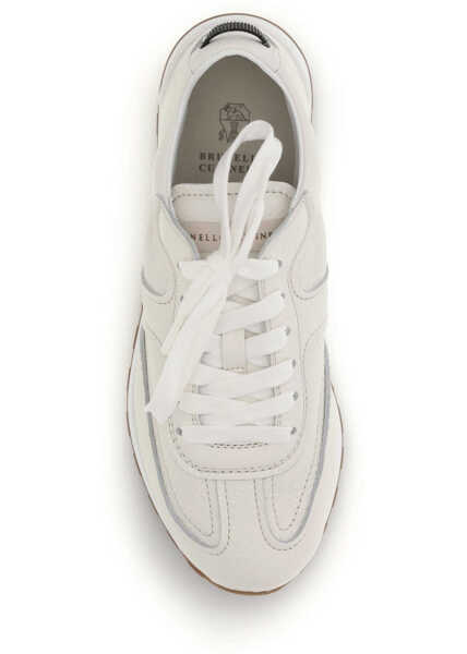 Sneakers Brunello Cucinelli Leather Sneakers BUTTER Femei (BM 19773464) 4